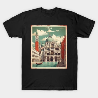 Saint Marks Basilica and Doges Palace Italy Vintage Tourism Travel Poster T-Shirt